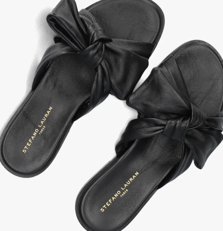 zwarte stefano lauran slippers 24153