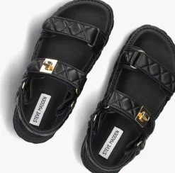 zwarte steve madden platte sandalen bigmona