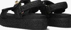 zwarte steve madden platte sandalen bigmona