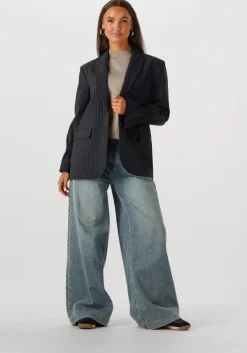 zwarte summum blazer blazer boyfriend pinstripe