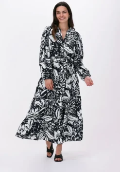 zwarte summum maxi jurk dress two tone flower