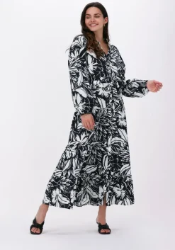 zwarte summum maxi jurk dress two tone flower