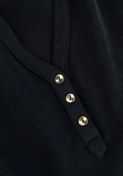 zwarte summum midi jurk dress washed modal pique