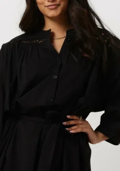 zwarte summum midi jurk dress cotton voile