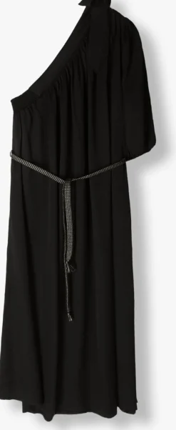 zwarte summum midi jurk dress quinty silky touch