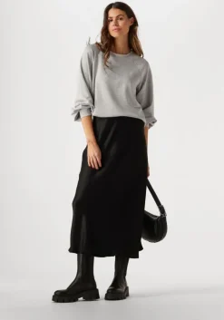 zwarte summum midirok skirt heavy silk touch