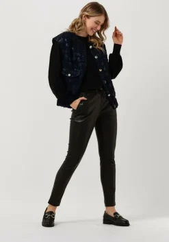 zwarte summum sweater puffy sleeve sweater basic knit