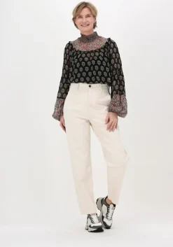 zwarte summum top top high neck ornament viscose