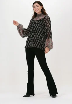 zwarte summum top top high neck ornament viscose