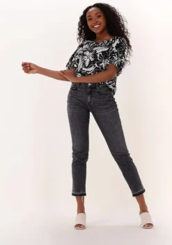 zwarte summum top top short sleeves two tone flo