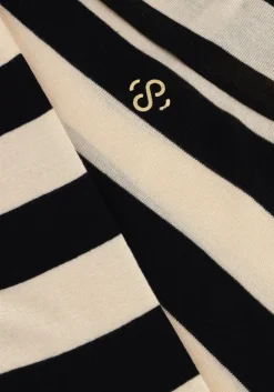 zwarte summum tops & t-shirts turtle neck top sheer jersey stripe