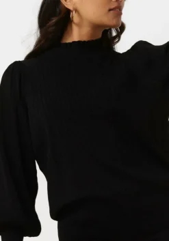 zwarte summum trui balloon sleeve sweater viscose polyamide knit