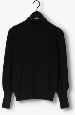 zwarte summum trui balloon sleeve sweater viscose polyamide knit