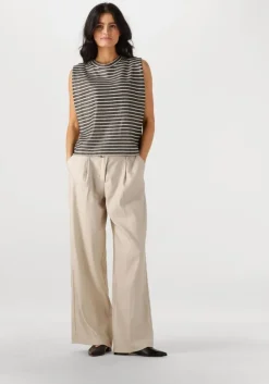 zwarte summum t-shirt sleeveless top knitted stripe coated