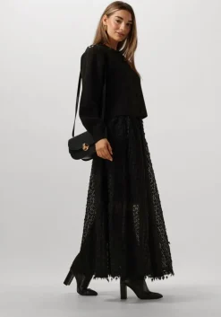 zwarte summum vest knitted cardigan leopard jacquard knit