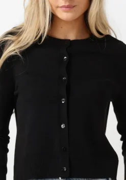 zwarte summum vest short cardigan soft viscose polyamide knit