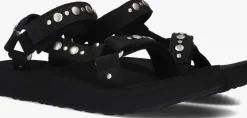 zwarte teva platte sandalen midform universal studded
