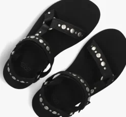 zwarte teva platte sandalen midform universal studded
