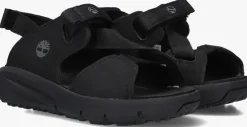 zwarte timberland platte sandalen motion dune strap sandal