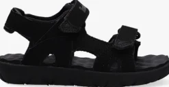 zwarte timberland platte sandalen perkins row 2-strap