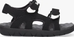 zwarte timberland platte sandalen perkins row 2-strap