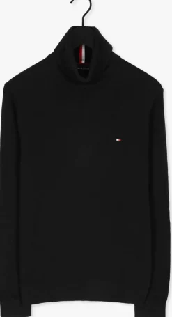 zwarte tommy hilfiger coltrui pima org ctn cashmere roll neck