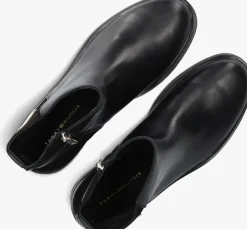 zwarte tommy hilfiger enkelboots th logo chelsea