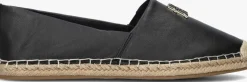 zwarte tommy hilfiger espadrilles th logo leather espadrille
