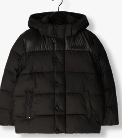 zwarte tommy hilfiger gewatteerde jas contrast padded jacket