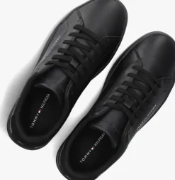 zwarte tommy hilfiger lage sneakers tommy hilfiger court