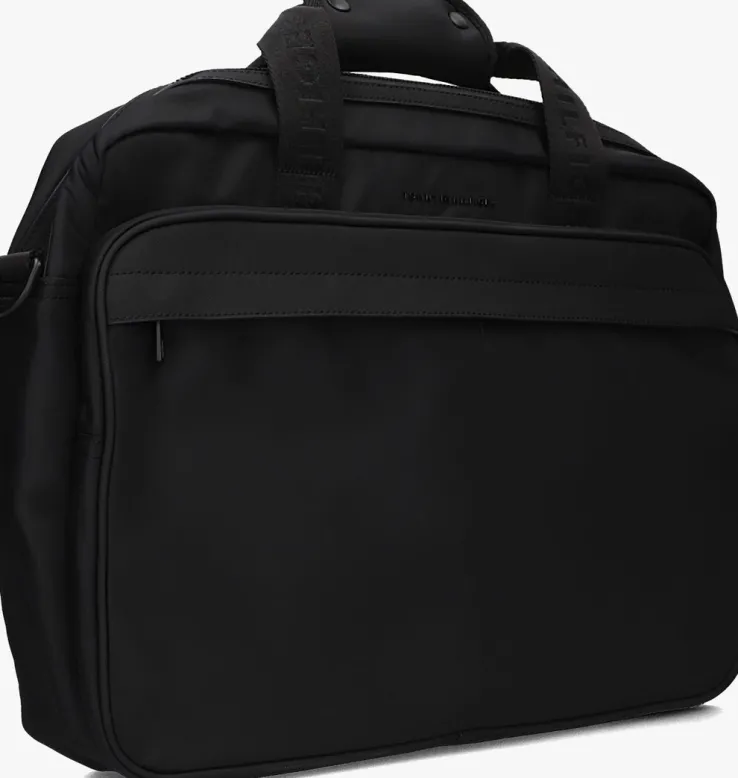 zwarte tommy hilfiger schoudertas th repreve computer bag