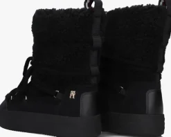 zwarte tommy hilfiger snowboots lace-up snowboot