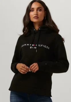 zwarte tommy hilfiger trui heritage hilfiger hoodie ls