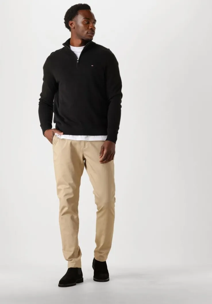 zwarte tommy hilfiger trui pima org ctn cashmere zip mock