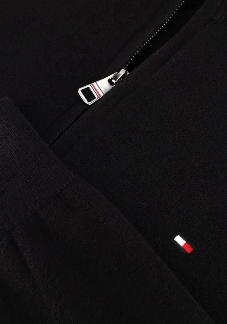 zwarte tommy hilfiger trui pima org ctn cashmere zip mock