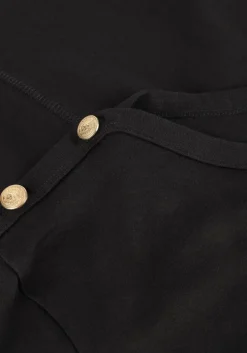 zwarte tommy hilfiger t-shirt reg stripe gold btn c-nk ss