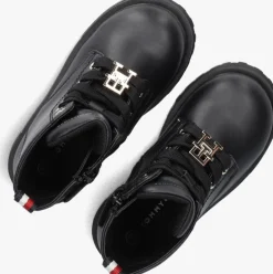 zwarte tommy hilfiger veterboots 33561