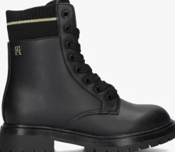 zwarte tommy hilfiger veterboots 34018
