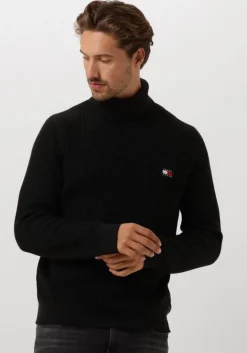 zwarte tommy jeans coltrui tjm slim xs badge rollneck