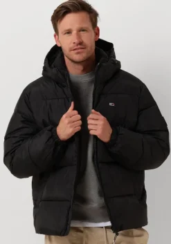 zwarte tommy jeans gewatteerde jas tjm essential puffer