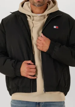 zwarte tommy jeans jack tjm essential padded jacket ext