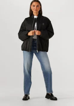 zwarte tommy jeans jack tjw longline bomber jacket
