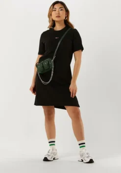 zwarte tommy jeans mini jurk tjw xs badge tee dress