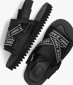 zwarte tommy jeans slippers tommy jeans premium eva