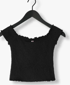 zwarte tommy jeans top tjw crp smock top