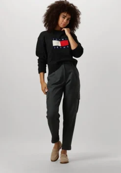 zwarte tommy jeans trui tjw melange flag sweater