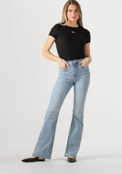 zwarte tommy jeans t-shirt twj slim badge rib tee