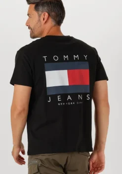 zwarte tommy jeans t-shirt tjm reg flag graph bckorint t ext