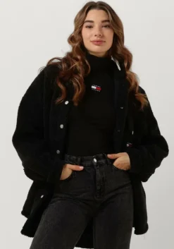 zwarte tommy jeans vest shirts/woven tops