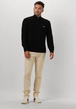 zwarte tommy jeans vest tjm slim xs badge zip thru